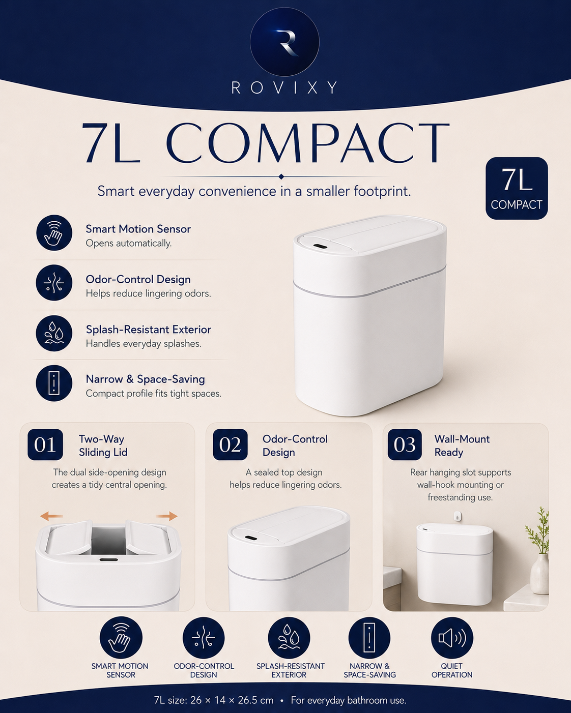 7L Compact Rovixy Glide automatic bin