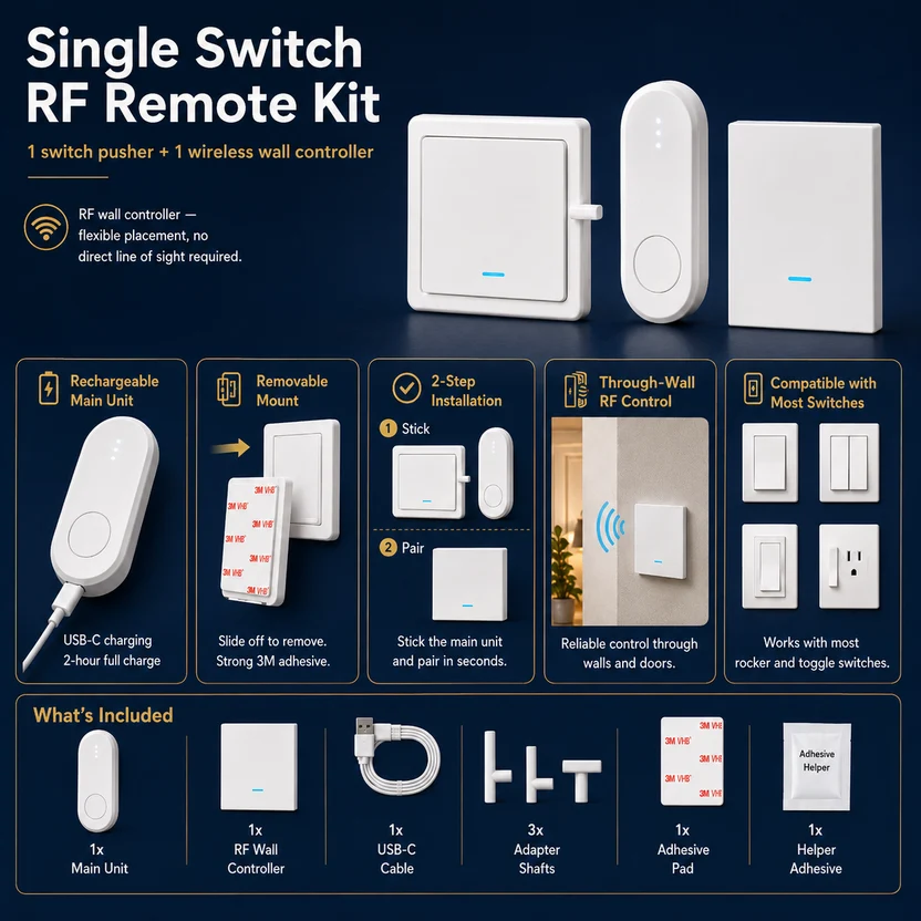 Rovixy Click Single Switch RF Remote Kit details